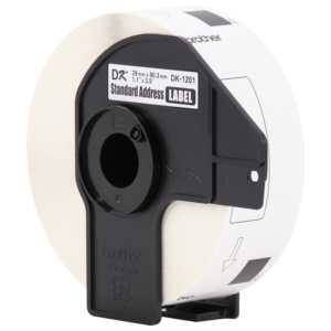 Cinta Brother DK-1201 29mm x 90.3mm (1.1″ x 3.5″) Negro Sobre Blanco 400 Etiquetas
