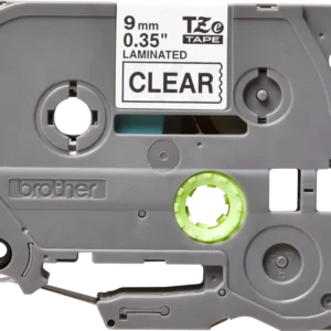 Cinta Brother TZE-121 | Negro sobre Transparente 9mm (3/8″) x 8 mts.