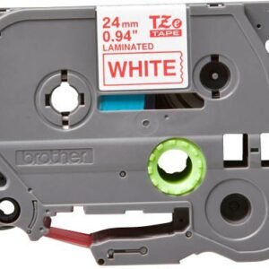 Cinta Brother TZE-252 | Roja sobre Blanco | 24mm (1″) x 8 mts.