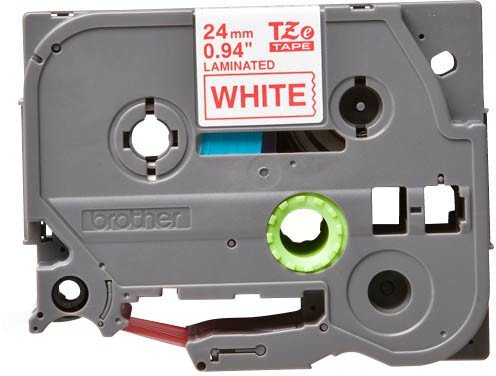 Cinta Brother TZE-252 | Roja sobre Blanco | 24mm (1″) x 8 mts.