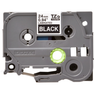 Cinta Brother TZE-355 Blanco sobre Negro 24mm (1″) x 8 mts