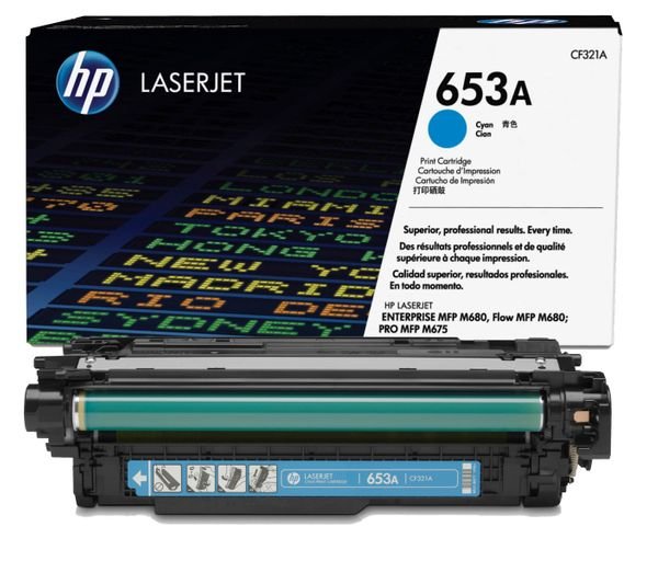 Tóner HP 653A (CF321A) Cyan 16,500 Pag Color LaserJet Enterprise Flow M680z